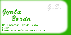 gyula borda business card